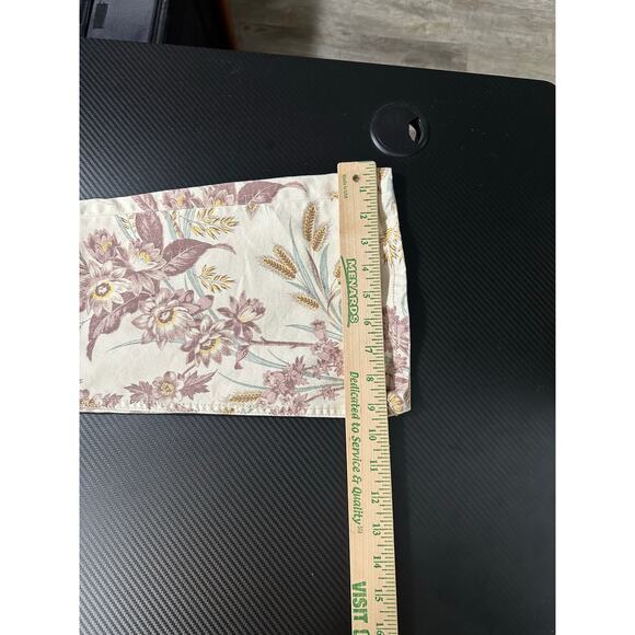 Anthropologie Floral Boot Cut Jeans - Cream and Brown - Picture 7 of 13